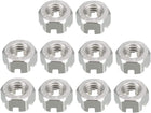 M8 x 1.25mm Pitch 304 Stainless Steel Slotted Hex Nuts, Pack of 10