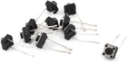 10 Pcs Momentary Tactile Tact Push Button Switch Black 6x6x5mm 14mm Leads