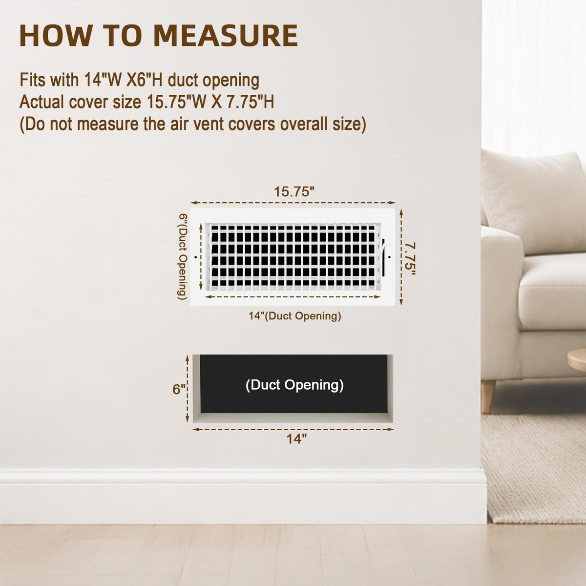 14x6 Ayarlanabilir Vent Kapak Tavan Kayıt Vent Kapak Duvar 14x6 Kanal