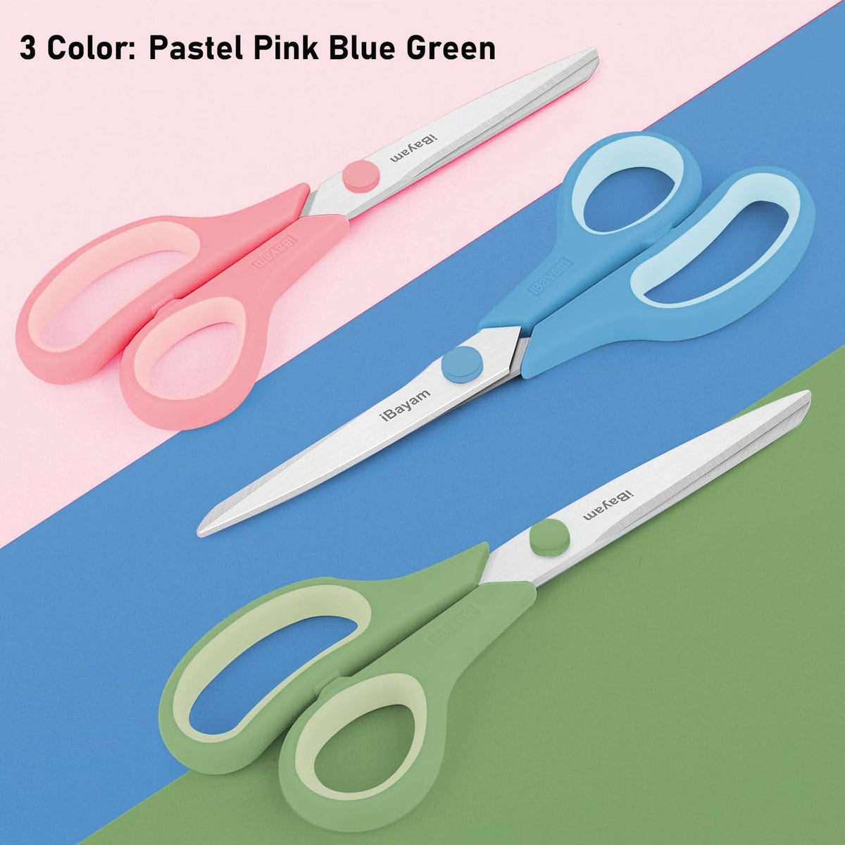 LinkMejor 8.5" Pastel Skärmar All Purpose Heavy Duty 3-pack, 2.5mm Skarpe Blad
