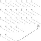 100pcs Slat Wall Hooks, 8 Inch/200mm Metal Slat Wall Accessories Slat Wall Panel Hooks Pegboard Grid Wall Hooks for Commercial Retail Exhibition, Garage Shop Supermarket (Silver)