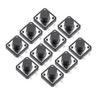 12x12x8mm Panel Mini PCB Momentary Tactile Tact Push Button Switch DIP Black Gray 10PCS