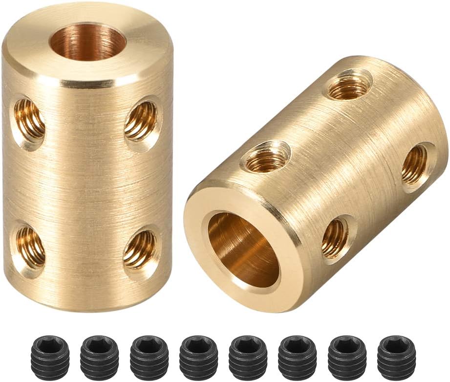 6mm to 8mm Bore Rigid Coupling Set Screw L22XD16 Copper,Shaft Coupler Connector,Motor Accessories,2pcs