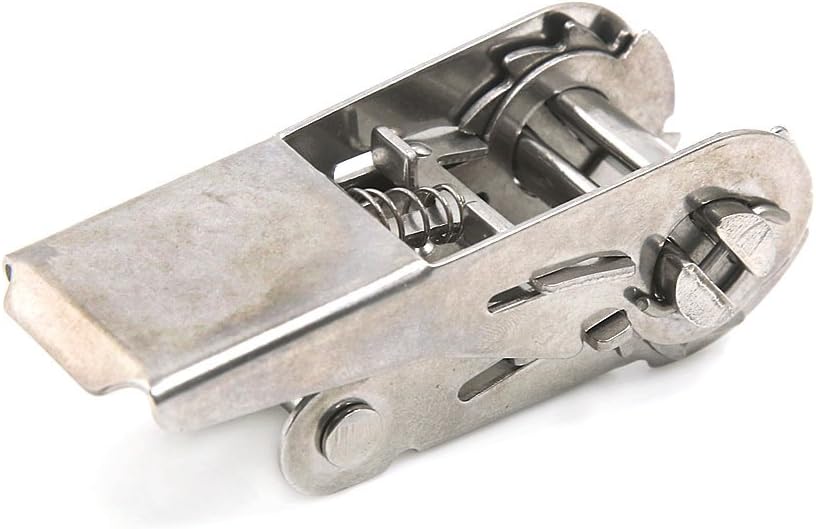 Boucle à boucle à ressort en acier inoxydable argenté pour ceinture de fixation de 25 mm de large