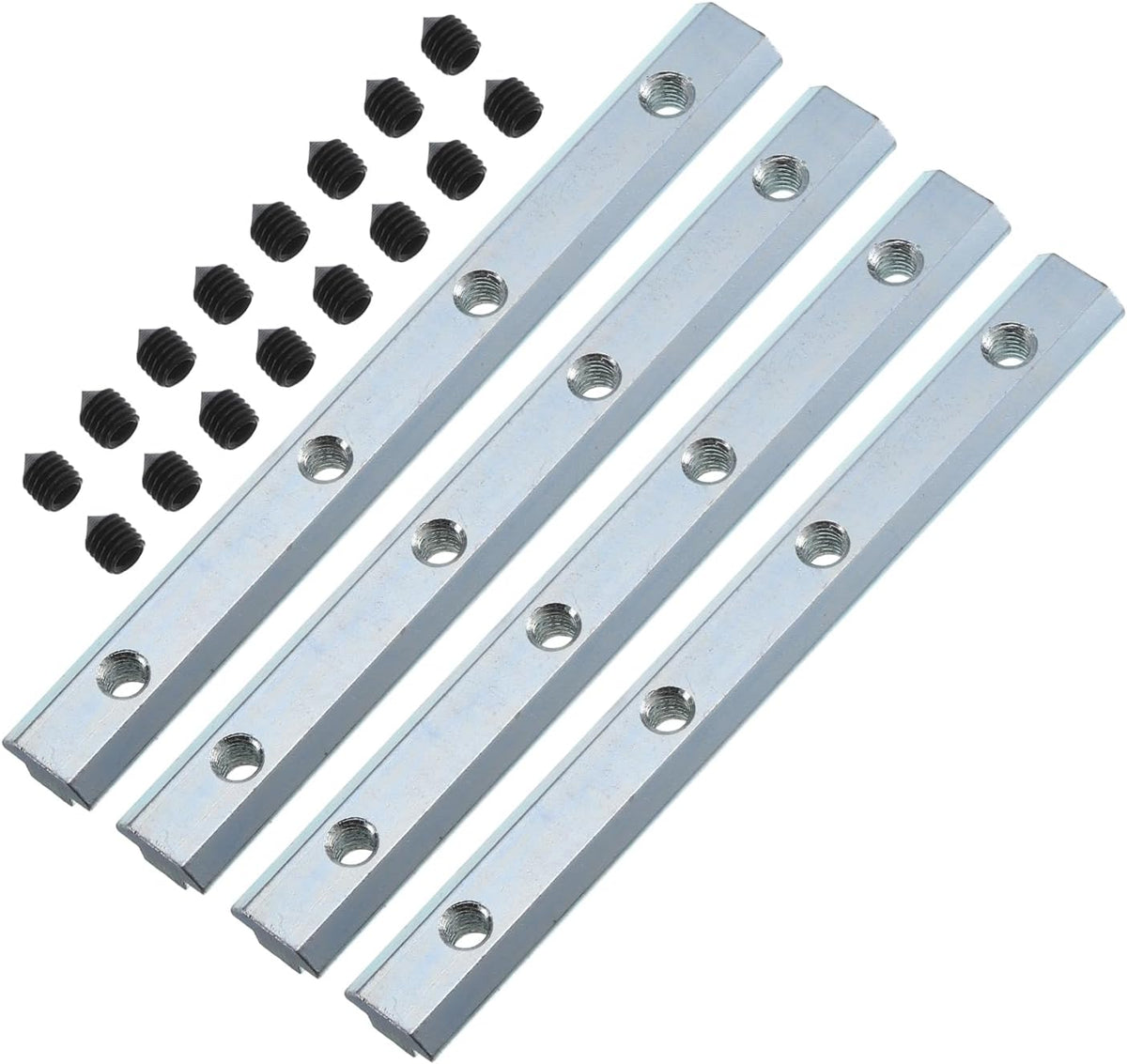 Straight Line Connector, 4Pcs 7.1inch Inside Joint Brackets with M8 Screws for 4545 Series Aluminum Extrusion Profile T Slot 10mm (Silver)