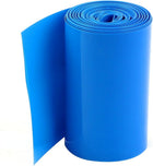 5Meters 70mm Width PVC Heat Shrink Wrap Tube Blue for 4 x 18650 Battery Pack