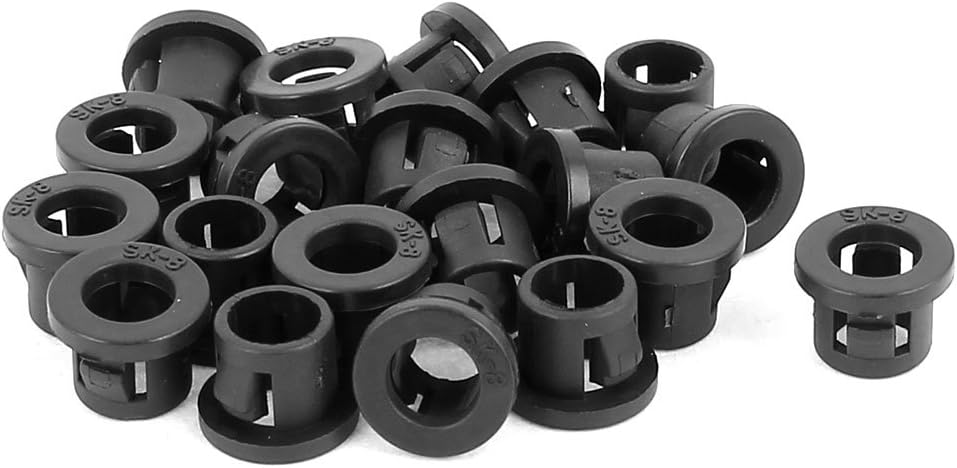 20pcs 8mm Mounted Dia Snap in Cable Hose Bushing Grommet Protector
