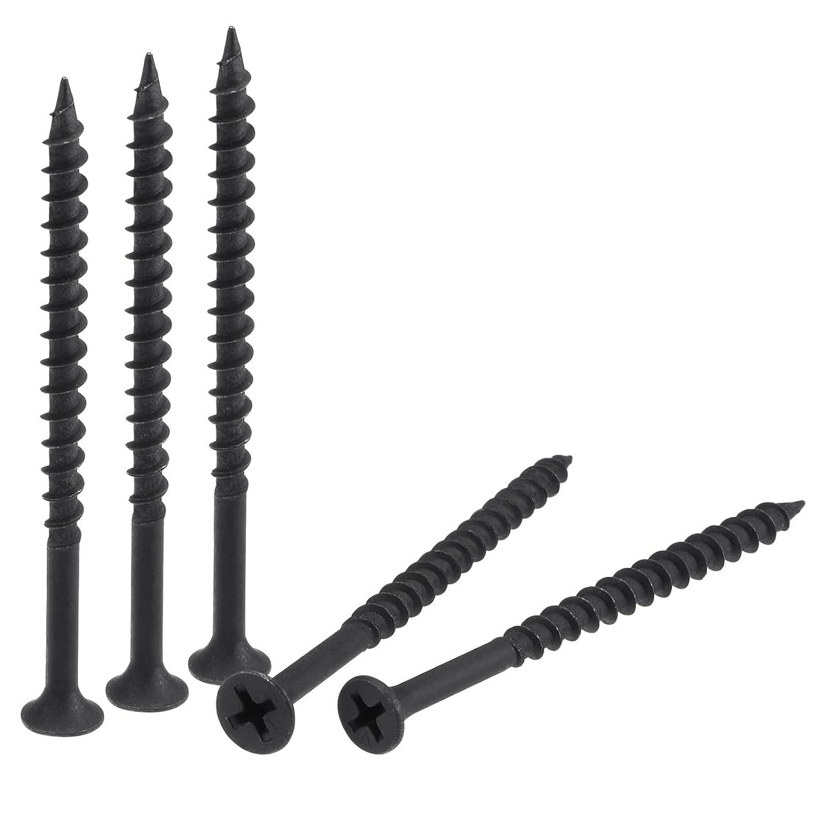 #8 x 2 3/4-Inch Wood Screws Phillips Flat Head Carbon Steel Self Tapping Screws Black 40pcs