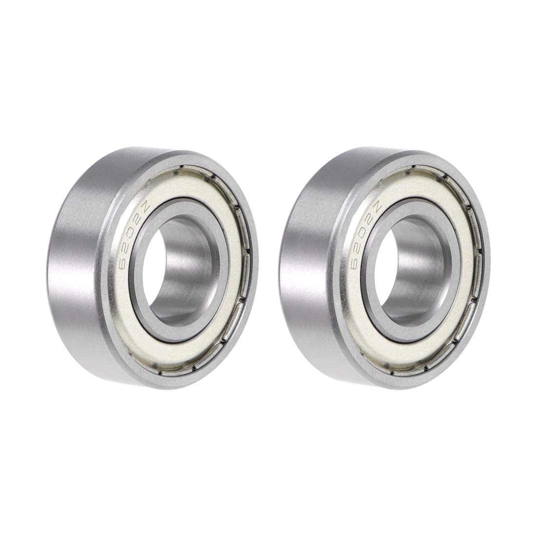 6202ZZ Deep Groove Ball Bearing 15x35x11mm Double Shielded ABEC-3 Bearings 2-Pack