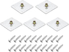 5Pcs M10 Brad Hole t Nut, 70mm/2.8inch Square Base Weld Nuts Flange Insert Female Thread with Mounting Screws for Wood Furniture