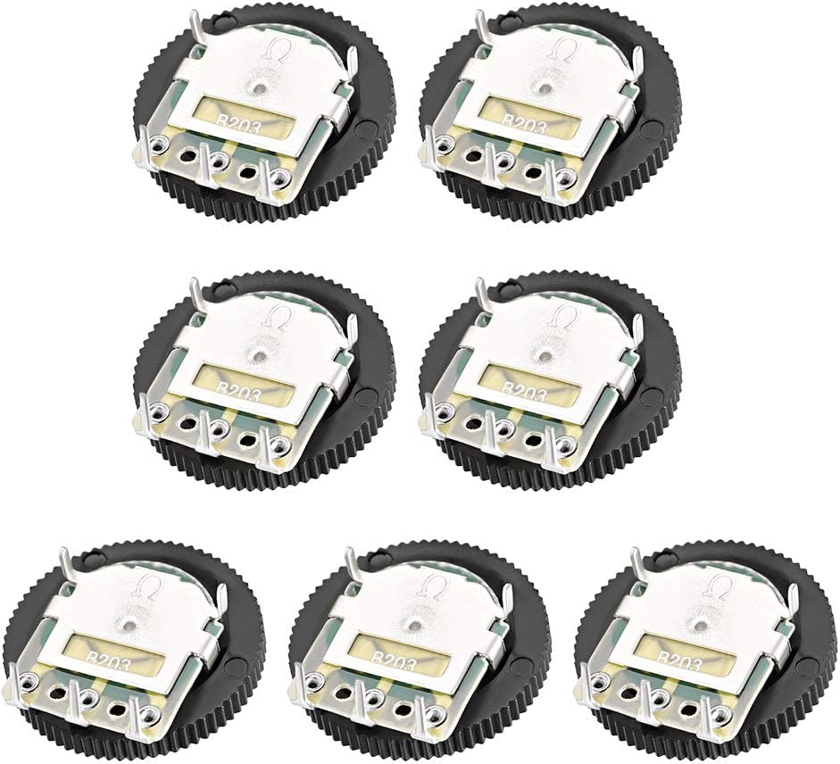 20K Ohm Dial Wheel Potentiometer for Audio Stereo Volume Switch Control 16x6mm 5Pcs