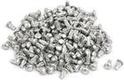 200pcs M2 x 4mm testa rotonda con dadi in alluminio solidi rivetto tono argentato