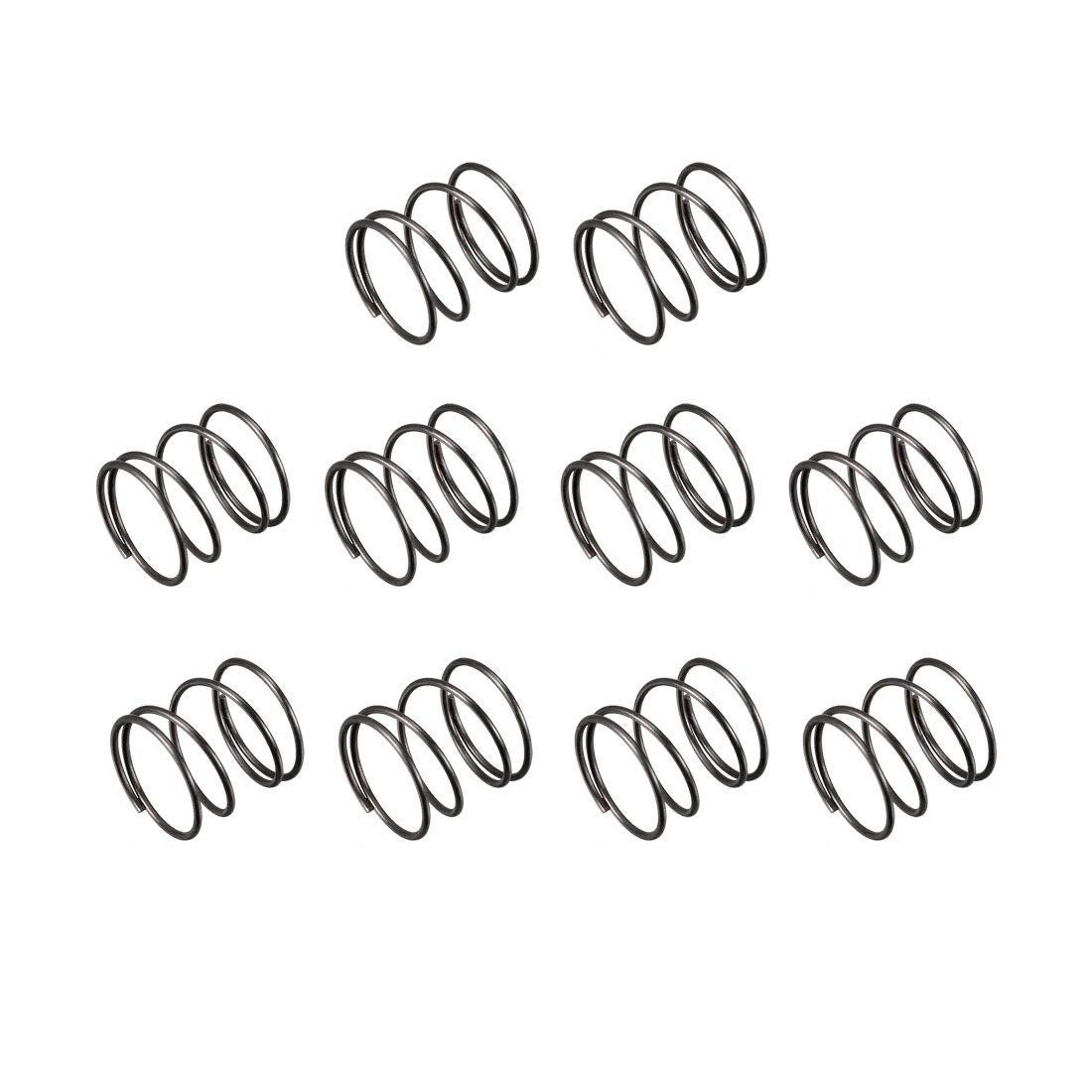 Compression Spring - 1.2mm Wire Dia, 20mm OD, 20mm Free Length Spring Steel Extension Spring,Black,10Pcs