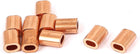 1mm Diameter Single Hole Flat Wire Rope Ferrules Brass Tone 10 Pcs