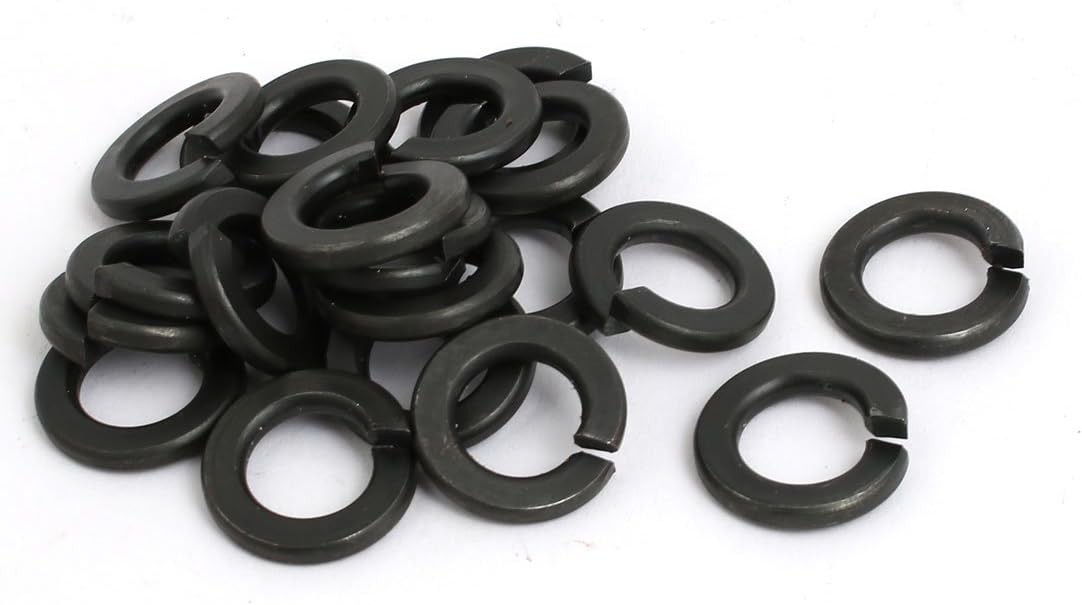20pcs 7/16-inch Inner Dia Carbon Steel Split Lock Spring Washer Gasket Black