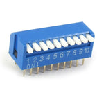 a11060300ux0086 2.54 mm Pitch 10 Position Piano Type DIP Switch Blue 10 Piece, 0.51" Width, 1.06" Length