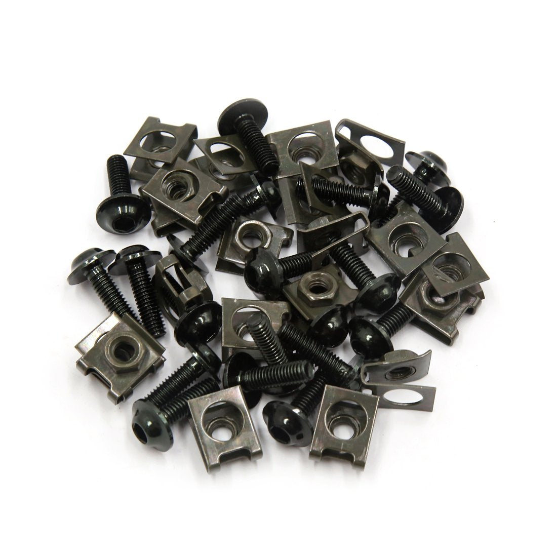 20 Pcs M6 Fairing Bolts Kits Fastener Clips Screw Spring Nuts for Motorcycle