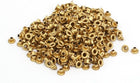 LinkMejor 500pcs M2x2mm Brass Plated Metal Hollow Eyelets Rivets Gold Tone