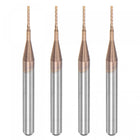 End Mill CNC Router Bits, 1/8" 3.175mm Shank 0.7mm x 5mm Titanium Coated Tungsten Carbide Left Hand Engraving Milling Cutter for PCB Plastic Fiber Wood 4pcs