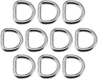 LinkMejor 10pcs Metal D Ring 0.63"(16mm) D-Rings Buckle for Hardware Bags Belts Craft DIY Accessories Silver Tone