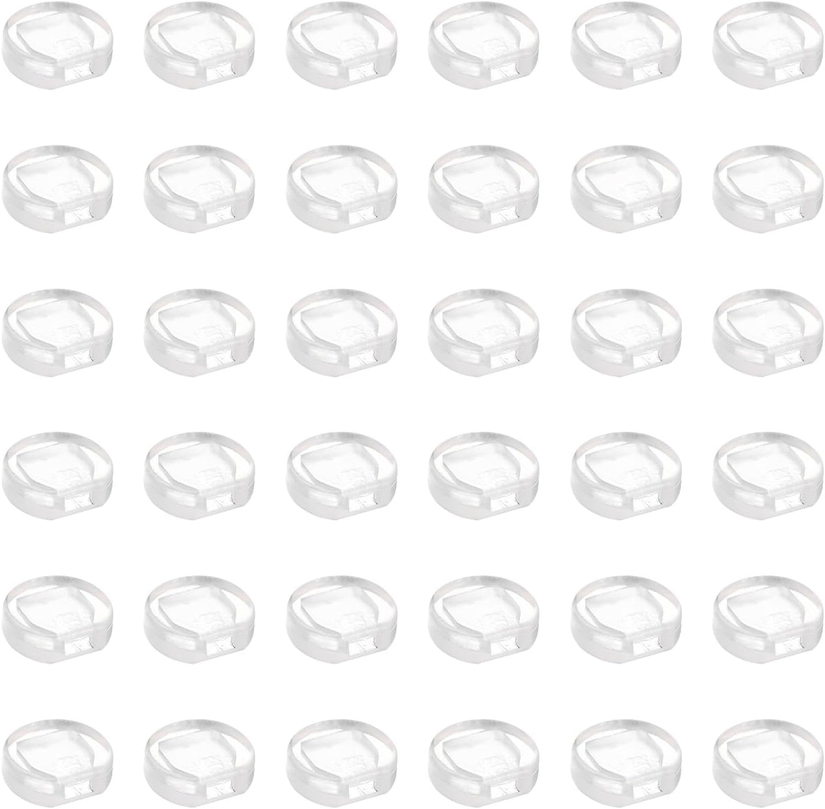40Pcs Silicone Clip-on Earring Pads, 0.35 Inches Comfort Earrings Backs Clip Earring Cushions for Clips on Earrings(Clear)