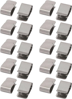 20pcs 22mmx12mm 304 스테인리스 스틸 U 클립 실버 톤 3.5mm 파이프용