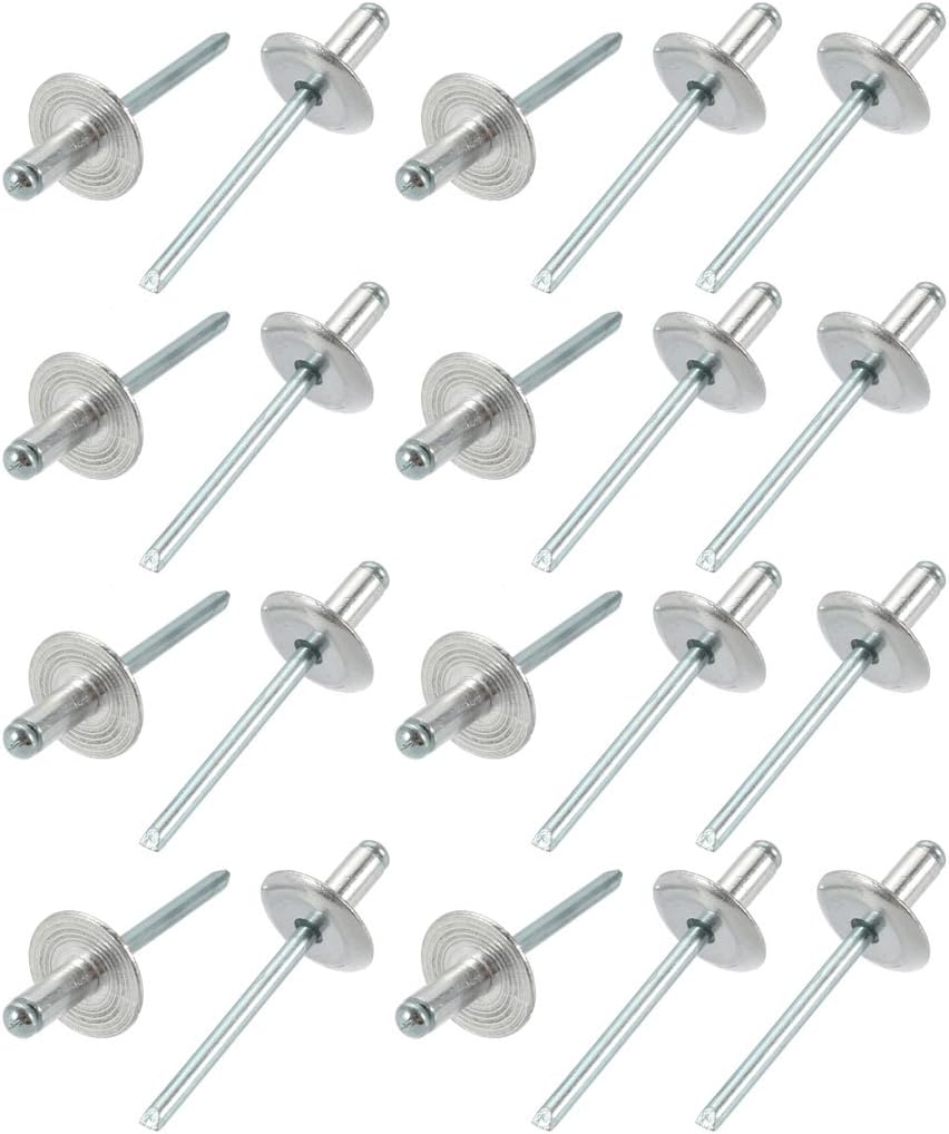 20 Pcs 5mm x 10mm x 16mm Aluminum Open End Large Flange Blind Rivets