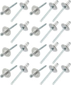 20 Pcs 5mm x 10mm x 16mm Aluminum Open End Large Flange Blind Rivets