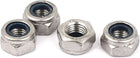 Hex Lock Nuts - M10 x 1.25mm Stainless Steel Nylon Insert Self-Locking Nuts for Fasteners, 4Pcs Silver Tone