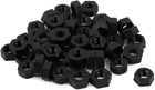 Metric M5 Thread Insert Lock Screw Fastener Nylon Hex Nuts Black 50pcs
