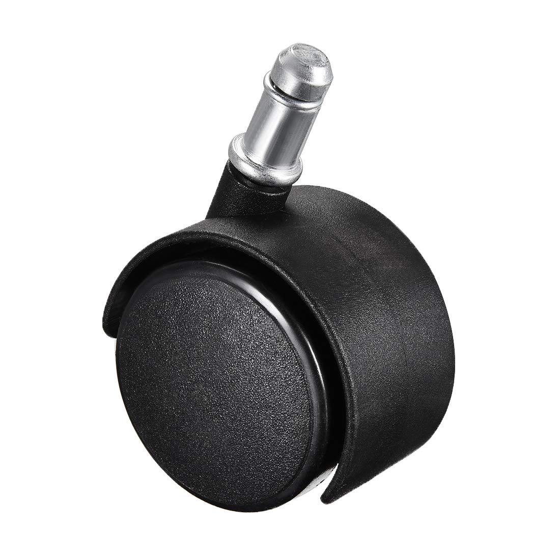 2 Inch Twin Swivel Casters Nylon Wheel Universal 11x22mm Stem Swivel Caster Each Wheel Capacity 38Lbs for Office Furniture, Black