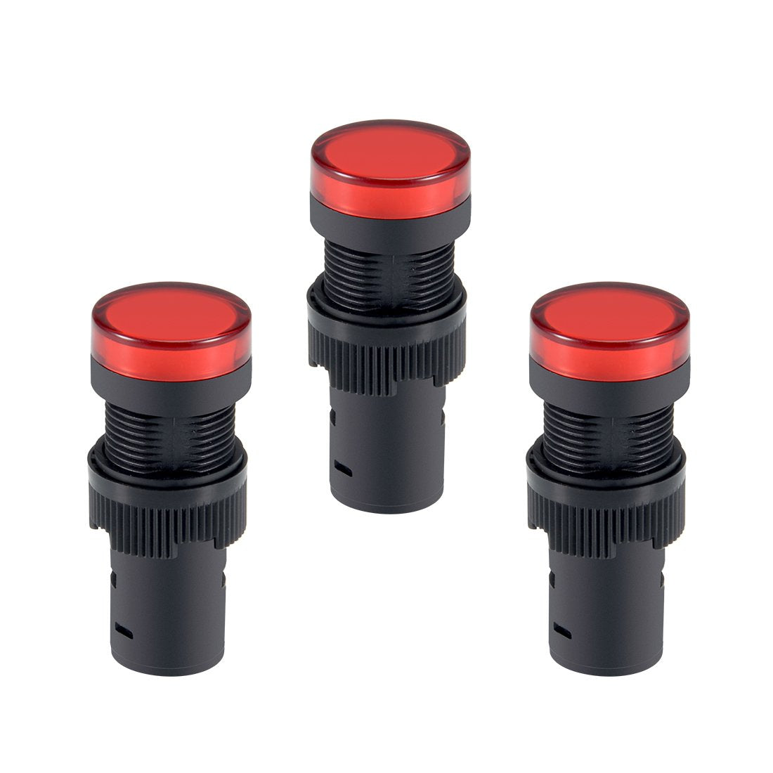Indicator Lights AC/DC 12V Pilot Light Red LED, Flush Panel Mount 5/8" 16mm 3Pcs