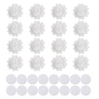 16 Pcs Self Adhesive Mini Caster Wheels 1 Inch, 360° Swivel Wheels Universal Sticky Low Profile Roller, 1 Nylon Rolling Ball for Furniture Storage Bins Small Appliances, White