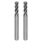 2pcs 7x8x25x75mm Helical Groove 4 Flutes HSS-AL Straight Shank Spiral End Mill Milling Cutter