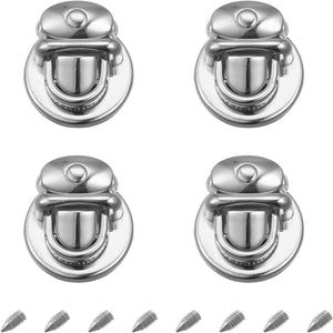 Turn Lock Clasp, 25mm x 22mm Alloy Purse Thumb Lock Bag Press Closure Buckle for DIY Handbag Wallet Crafts Making 4Pcs(Silver Tone)