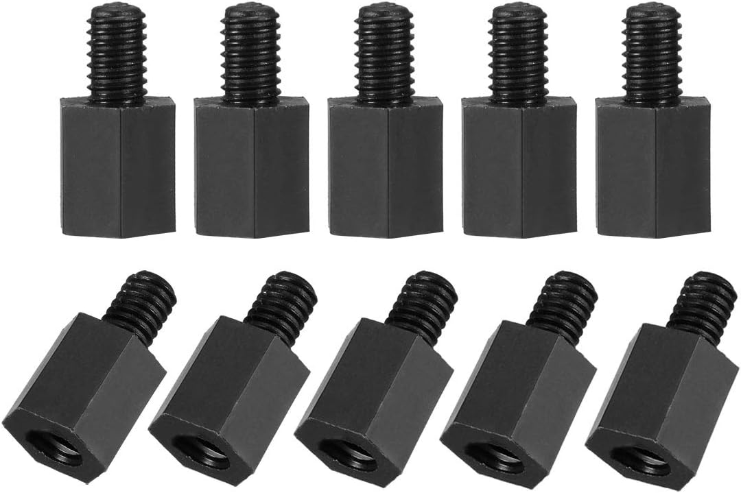 M4x8mm+6mm Male-Female Hex Nylon PCB Motherboard Spacer Standoff for FPV Drone Quadcopter, Computer & Circuit Board Black 100pcs