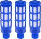 Plastic Pneumatic Muffler Exhaust Air Line Silencer 3/8 PT Blue, 3pcs