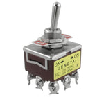On/On 2 Position 3P2T 3PDT Toggle Switch, AC 250V/15 Amp, 380V/10 Amp