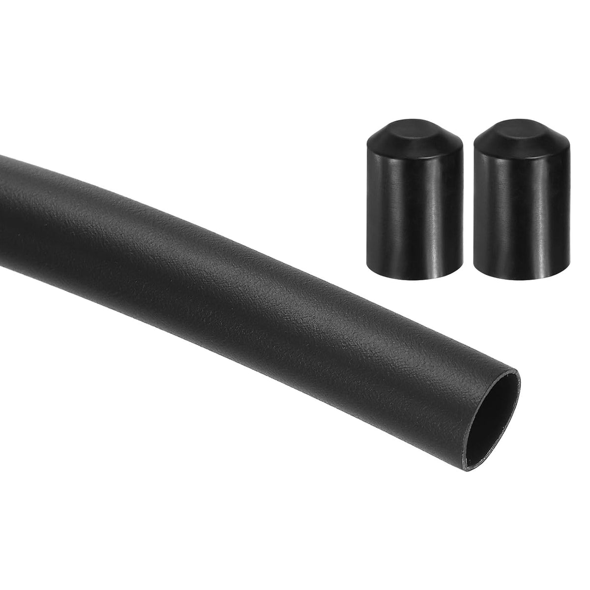 3.28 ft 4:1 Ratio Heat Shrink Tubing, 2.05" ID Wire Heat Shrink Tube with End Cap, Waterproof Tubing Adhesive Shrinkable Wire Wrap Tube for Cable Sealing, Black