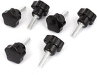 M6x20mm Male Thread Screw on Plastic Star Head Clamping Knob Grip 6pcs