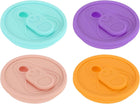 4Pcs Silicone Lids for Glass Cups, 2.76 Inch Silicone Cup Lids Reusable Replacement Canning Lids for Beer Can Iced Coffee Juice Cup, 4 Colors