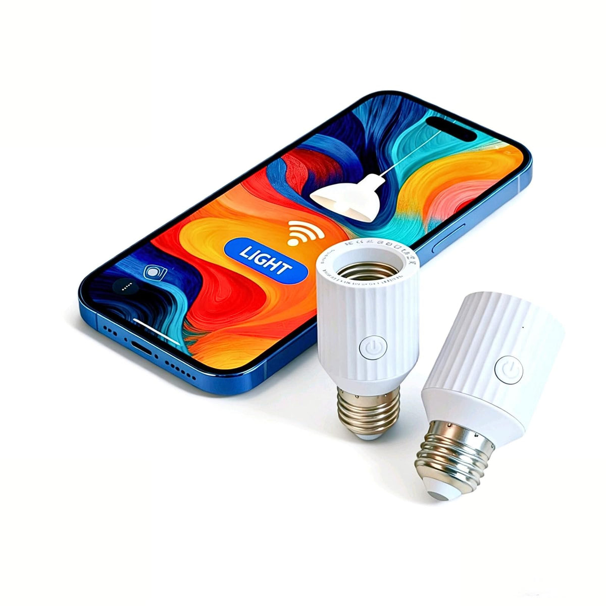 LinkMejor Smart Wi-Fi Lampiinadapter, Kõnevahend Alexa/Google, Smart Life App Group ja Taimer, Maksimum 60 W, Sisaldab Kärbeslampe, E26/E27, 2 Paketti