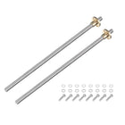 2 Pcs 250mm / 10 Inch Tr8x8 Stainless Steel Lead Screw with T8 Brass Nut - [ Acme Thread, 2mm Pitch, 8mm Lead ] for 3D Printer Z Axis, CNC Machine