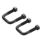 2 Sets M8 Square U-Bolts, 25mm (0.98") Inner Width 50mm (1.97") Length 304 Stainless Steel U-Clamp Bolt Electroplated with Nuts for Automobile, Trailer, Boat Trail, Black