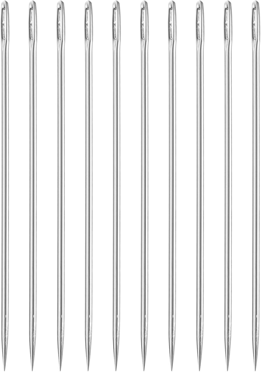 20Pcs Large Eye Needle, 1.97" 0.9mm High Carbon Iron Embroidery Thread Needle Sewing Big Eye Needle Knitting Needles for Hand Sewing Art Crafts, Silver