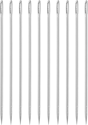 20Pcs Large Eye Needle, 1.97" 0.9mm High Carbon Iron Embroidery Thread Needle Sewing Big Eye Needle Knitting Needles for Hand Sewing Art Crafts, Silver