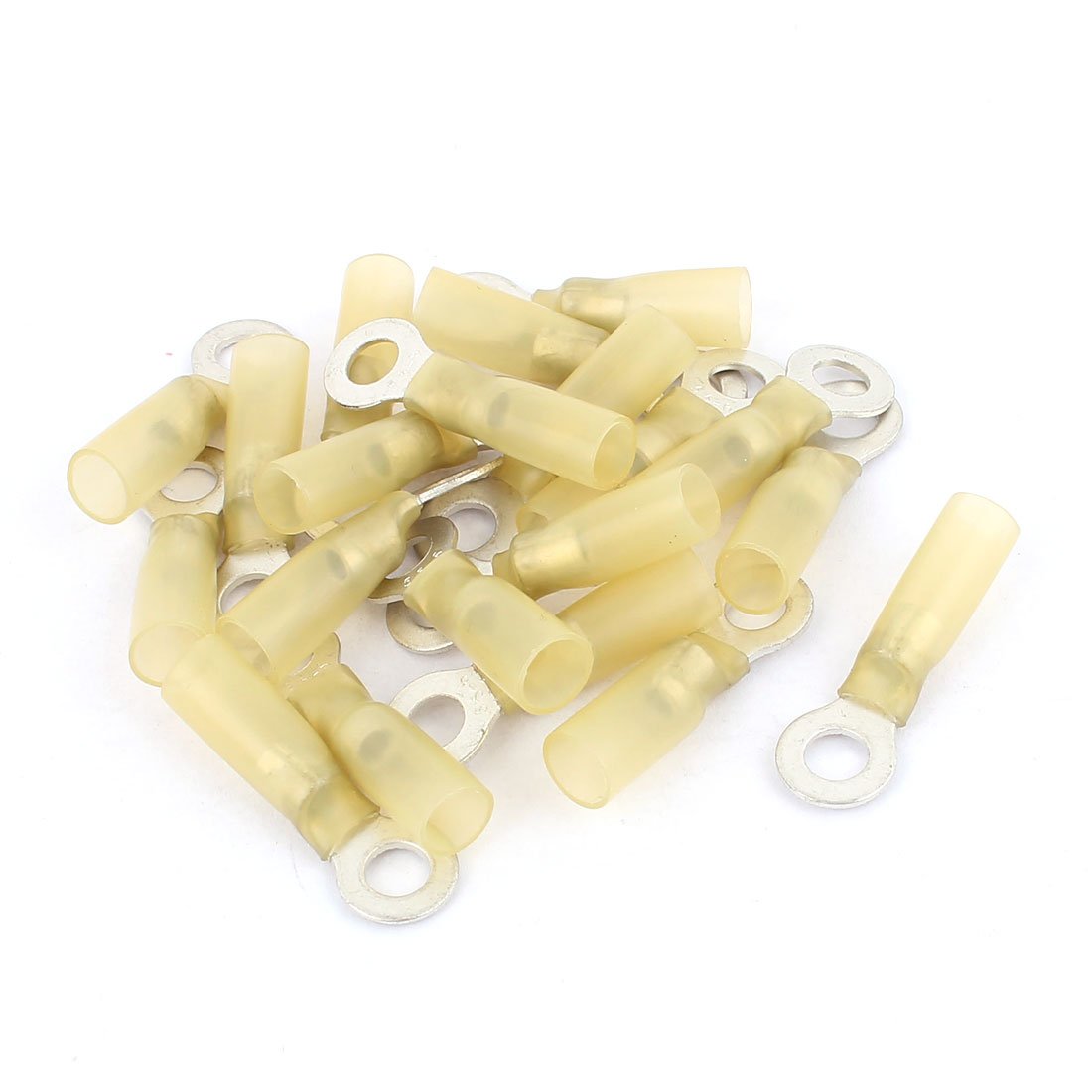 20 Pcs RV5.5-6 Heat Shrink Electrical Connectors Shrinkable Wire Solder Terminals AWG 12-10 Yellow