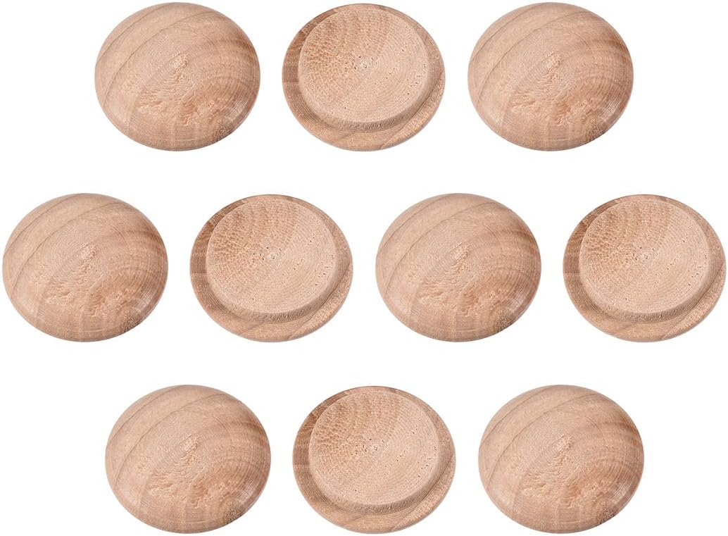Wood Button Top Plugs 13/16 Inch Cherry Hardwood Furniture Plugs 50 Pack