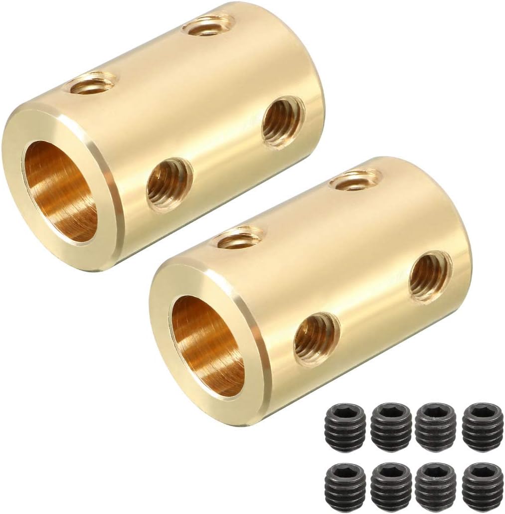 6mm to 8mm Bore Rigid Coupling Set Screw L22XD14 Copper,Shaft Coupler Connector for 3D Printers, Motor Accessories,2pcs