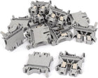 800V 57A 6mm2 UK6N Plastic DIN Rail Terminal Block Gray 12 Pcs